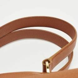 Pre Owned Bvlgari Brown Leather Double Pocket Dome Satchel