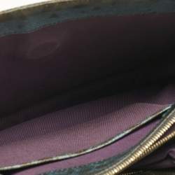 Pre Owned Bvlgari Green/Black Karung Leather Medium Serpenti Forever Shoulder Bag