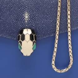 Pre Owned Bvlgari Blue Stingray and Leather Serpenti Forever Shoulder Bag