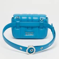Pre Owned Bvlgari x Ambush Light Blue Leather Serpenti Convertible Belt Bag