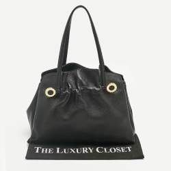 Pre Owned Bvlgari Black Leather Twist Tote