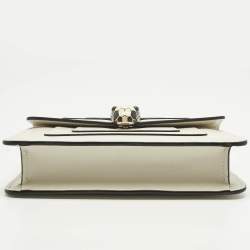 Pre Owned Bvlgari Off White Leather Small Serpenti Forever Crossbody Bag