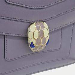 Pre Owned Bvlgari Purple Leather Serpenti shoulder bag