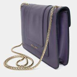 Pre Owned Bvlgari Purple Leather Serpenti shoulder bag