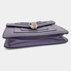 Pre Owned Bvlgari Purple Leather Serpenti shoulder bag