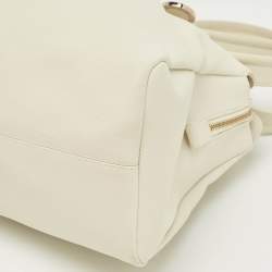 Pre Owned Bvlgari White Leather Twist Tote