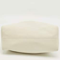 Pre Owned Bvlgari White Leather Twist Tote