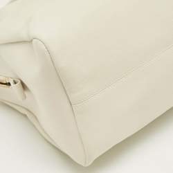 Pre Owned Bvlgari White Leather Twist Tote