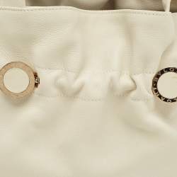 Pre Owned Bvlgari White Leather Twist Tote