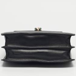 Pre Owned Bvlgari Black Leather Large Serpenti Forever Top Handle Bag
