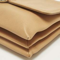 Pre Owned Bvlgari Tan Leather Monete Shoulder Bag