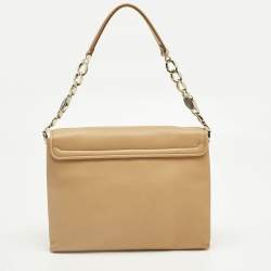 Pre Owned Bvlgari Tan Leather Monete Shoulder Bag