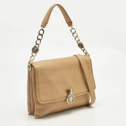 Pre Owned Bvlgari Tan Leather Monete Shoulder Bag