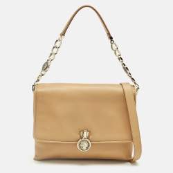 Pre Owned Bvlgari Tan Leather Monete Shoulder Bag
