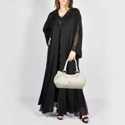 Pre Owned Bvlgari Beige/White Canvas and Leather Logomania Tote