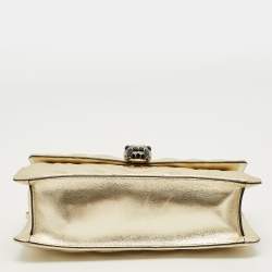 Pre Owned Bvlgari Gold Scaglie Leather Serpenti Forever Shoulder Bag