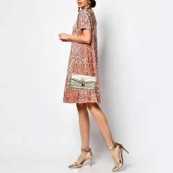 Pre Owned Bvlgari Gold Scaglie Leather Serpenti Forever Shoulder Bag