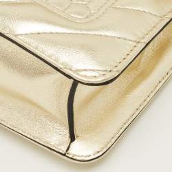 Pre Owned Bvlgari Gold Scaglie Leather Serpenti Forever Shoulder Bag