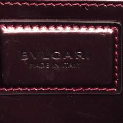 Pre Owned Bvlgari Serpenti Forever Small Burgundy Patent Leather Shoulder Bag
