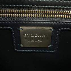 Pre Owned Bvlgari Serpenti Shoulder Bag Black/Gold Leather