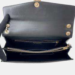Pre Owned Bvlgari Serpenti Shoulder Bag Black/Gold Leather