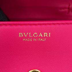 مملوكة مسبقًا حقيبة كتف بلغاري سيربنتي كابوشون جلد عجل وردي حجم مايكرو