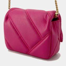 مملوكة مسبقًا حقيبة كتف بلغاري سيربنتي كابوشون جلد عجل وردي حجم مايكرو