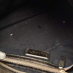 Pre Owned Bvlgari Monte Plisse Metallic Olive Green Leather Tote