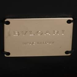 Pre Owned Bvlgari Serpenti Forever Black Embroidered Fabric and Leather Shoulder Bag