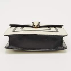 مملوكة مسبقًا Bvlgari Serpenti Forever Small Off White/Black Leather Shoulder Bag