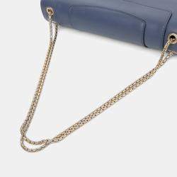 مملوكة مسبقًا حقيبة كتف بلغاري جلد أزرق بحري سيربنتي