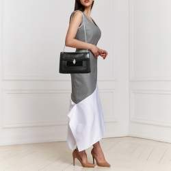 مملوكة مسبقًا Bvlgari Serpenti Forever Medium Black Mixed Leather Shoulder Bag