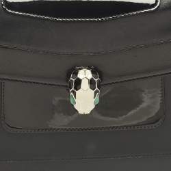 مملوكة مسبقًا Bvlgari Serpenti Forever Medium Black Mixed Leather Shoulder Bag