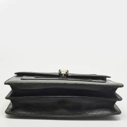 مملوكة مسبقًا Bvlgari Serpenti Forever Medium Black Mixed Leather Shoulder Bag