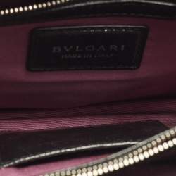 مملوكة مسبقًا Bvlgari Serpenti Forever Medium Black Mixed Leather Shoulder Bag