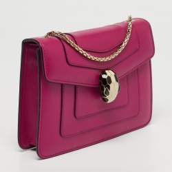 مملوكة مسبقًا حقيبة كتف بلغاري سيربنتي فورافر زرقاء تركواز جلد براءات صغيرة مع غطاء