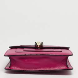 مملوكة مسبقًا حقيبة كتف بلغاري سيربنتي فورافر زرقاء تركواز جلد براءات صغيرة مع غطاء