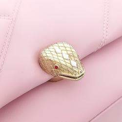 مملوكة مسبقًا Bvlgari Pink Leather Cabochon Mini Crossbody Bag