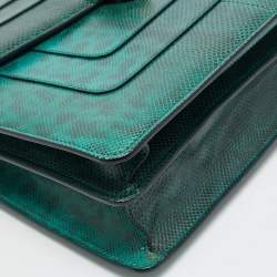 مملوكة مسبقًا Bvlgari Serpenti Forever Large Green Karung Leather Shoulder Bag