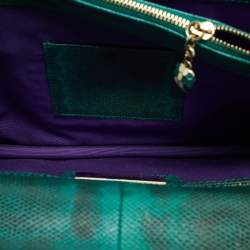 مملوكة مسبقًا Bvlgari Serpenti Forever Large Green Karung Leather Shoulder Bag