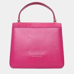 مملوكة مسبقًا Bvlgari Pink Stingray/Leather Serpenti Forever Top Handle Bag with Strap