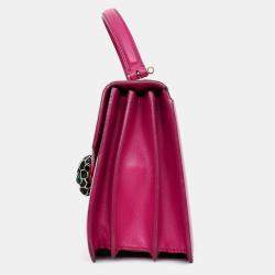 مملوكة مسبقًا Bvlgari Pink Stingray/Leather Serpenti Forever Top Handle Bag with Strap
