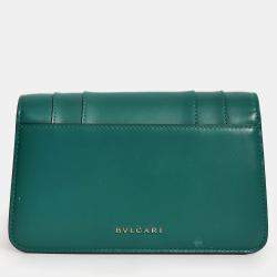 مملوكة مسبقًا Bvlgari Green Leather Serepenti Forever East-West Shoulder Bag