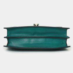 مملوكة مسبقًا Bvlgari Green Leather Medium Serpenti Forever Shoulder Bag