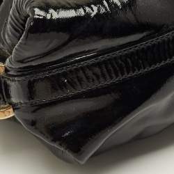 Pre Owned Bvlgari Chandra Black Patent Leather Shoulder Bag