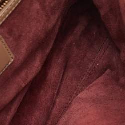 Pre Owned حقيبة بلغاري دويت جلد بني/بيج وجلد ثعبان بيد علوية