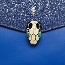 Pre Owned Bvlgari Serpenti Forever Small Stingray and Leather Crossbody Bag