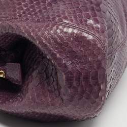 Pre Owned حقيبة بلغاري تويستينو تينا جلد بايثون بنفسجي