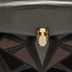 Pre Owned حقيبة كتف بلغاري سيربينتي فورايفر متوسطة جلد مختلط سوداء