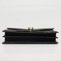 Pre Owned حقيبة كتف بلغاري سيربينتي فورايفر متوسطة جلد مختلط سوداء